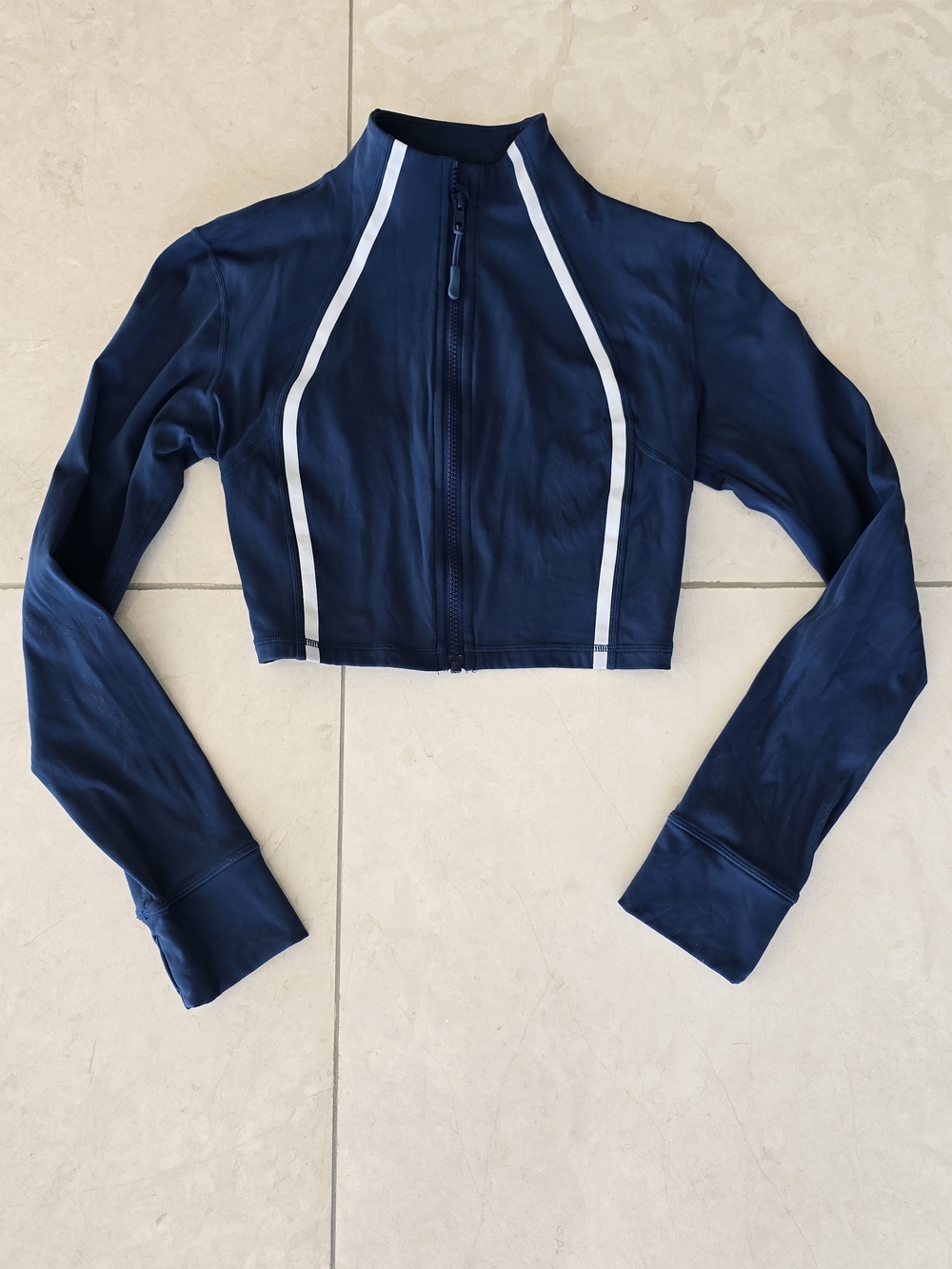 NWOT Cropped Impact Jacket with Reflective Stripe - Deep Marine Blue - Small